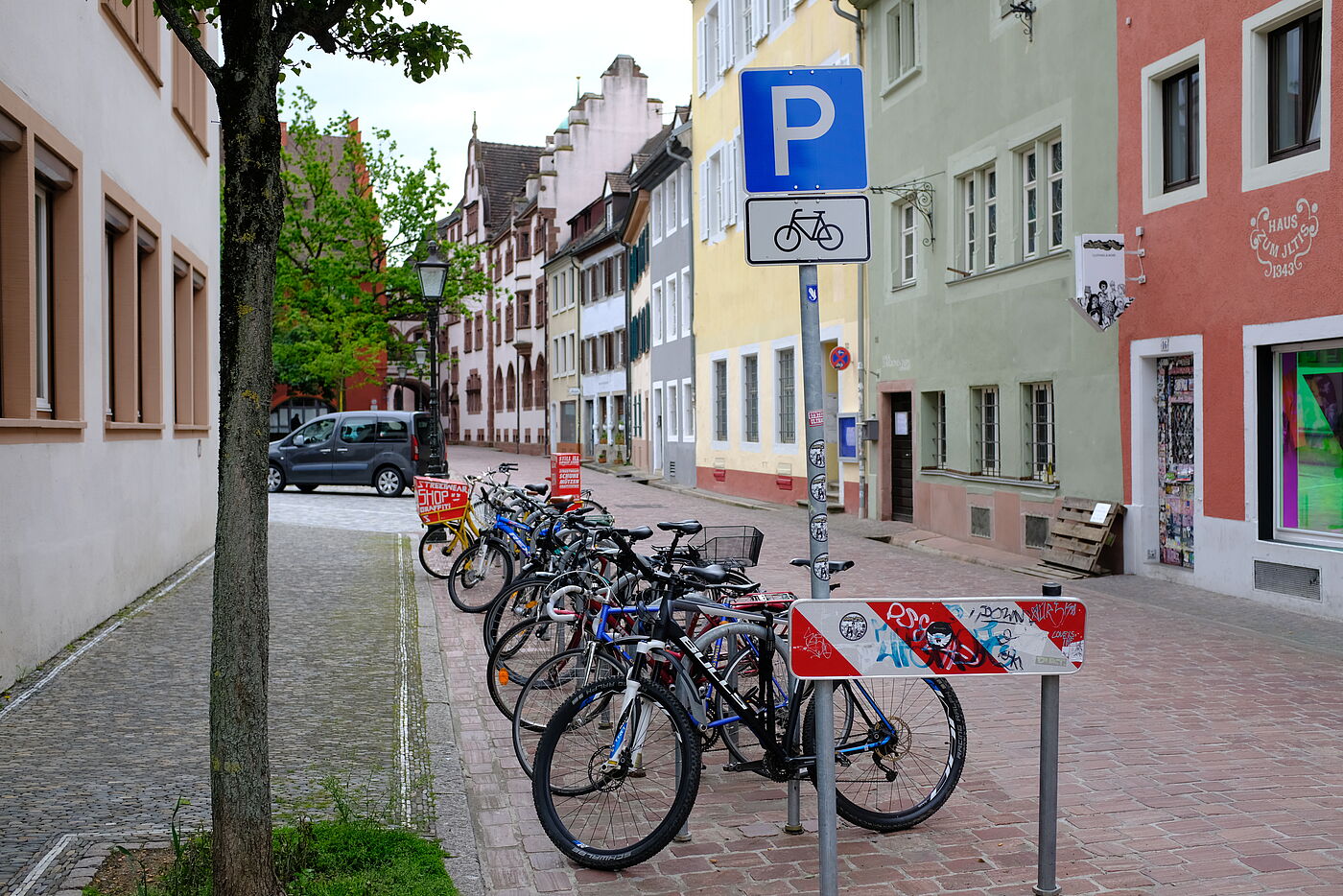 Abstellanlage mir Radbügeln in Freiburg