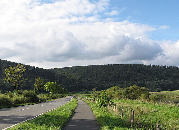 Das Wesertal nördlich von Reinhardshagen. 