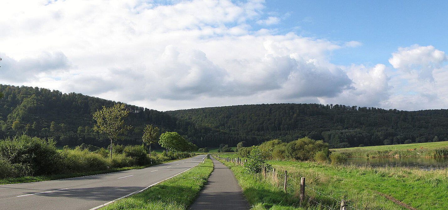 Das Wesertal nördlich von Reinhardshagen. 