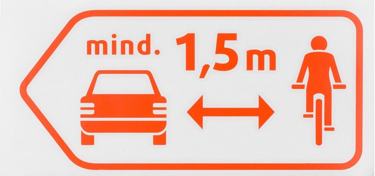 Autoaufkleber Mindestüberholabstand