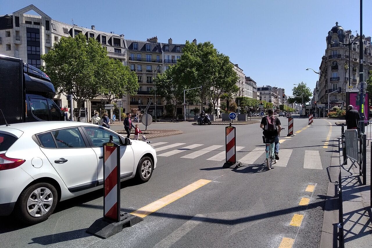 Pop-Up-Bike-Lanes in Paris