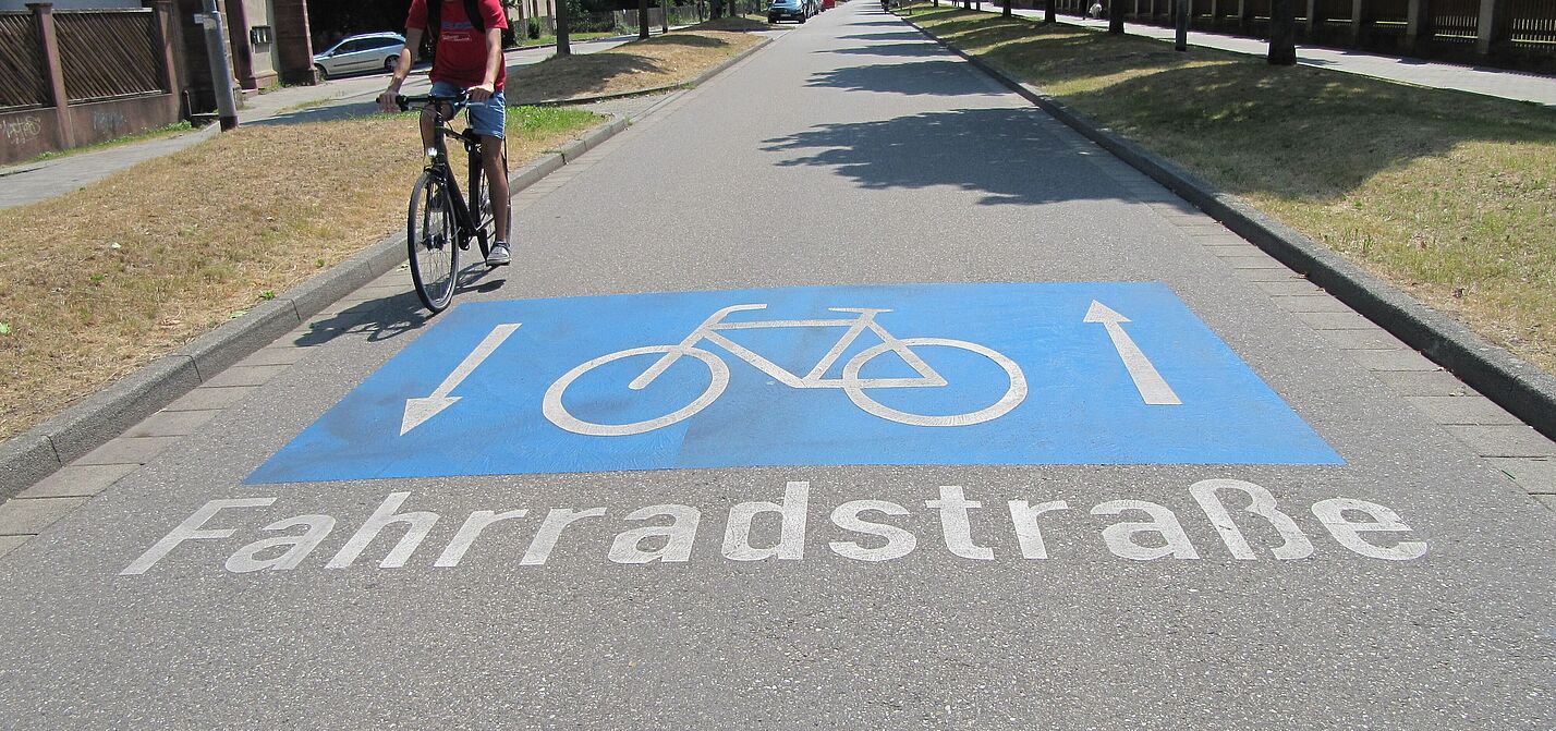 Fahrradstraße in Freiburg.